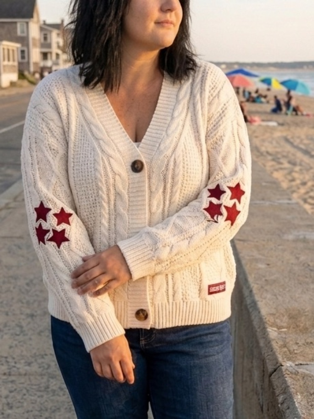 NWT Authentic Taylor Swift Red Album Cardigan Cream Cable Knit Sweater Sz XL/2X